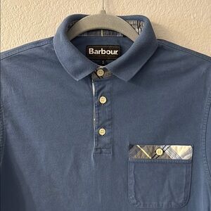 Barbour Men's Cotton Polo Shirt with Plaid Pocket